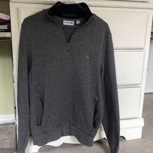 Lacoste Ribbed Quarter-Zip Cotton Sweatshirt